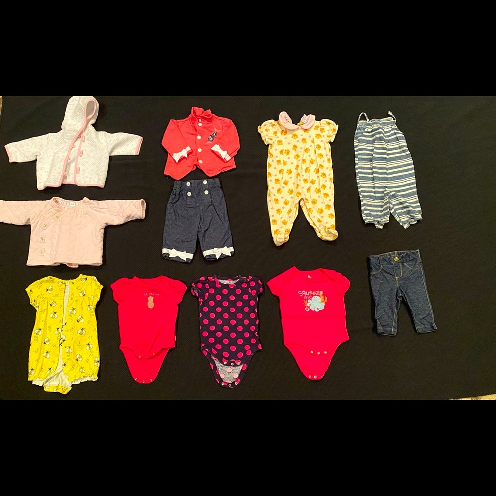 Lot of 11 baby girl 3-6 month clothing items